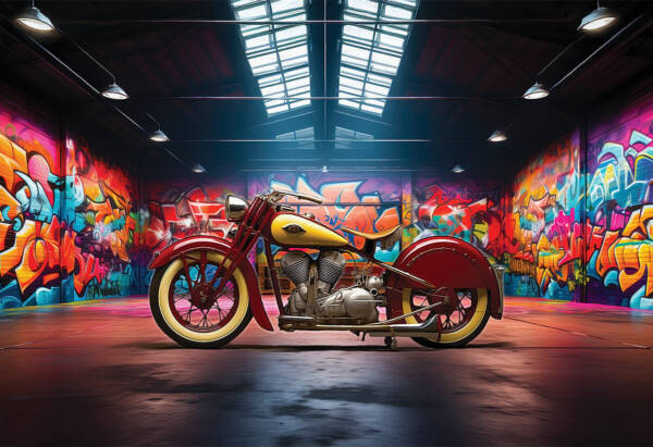 Graffiti Factory Motorcycle Art Print No. 230919-2 Now Available from @crush