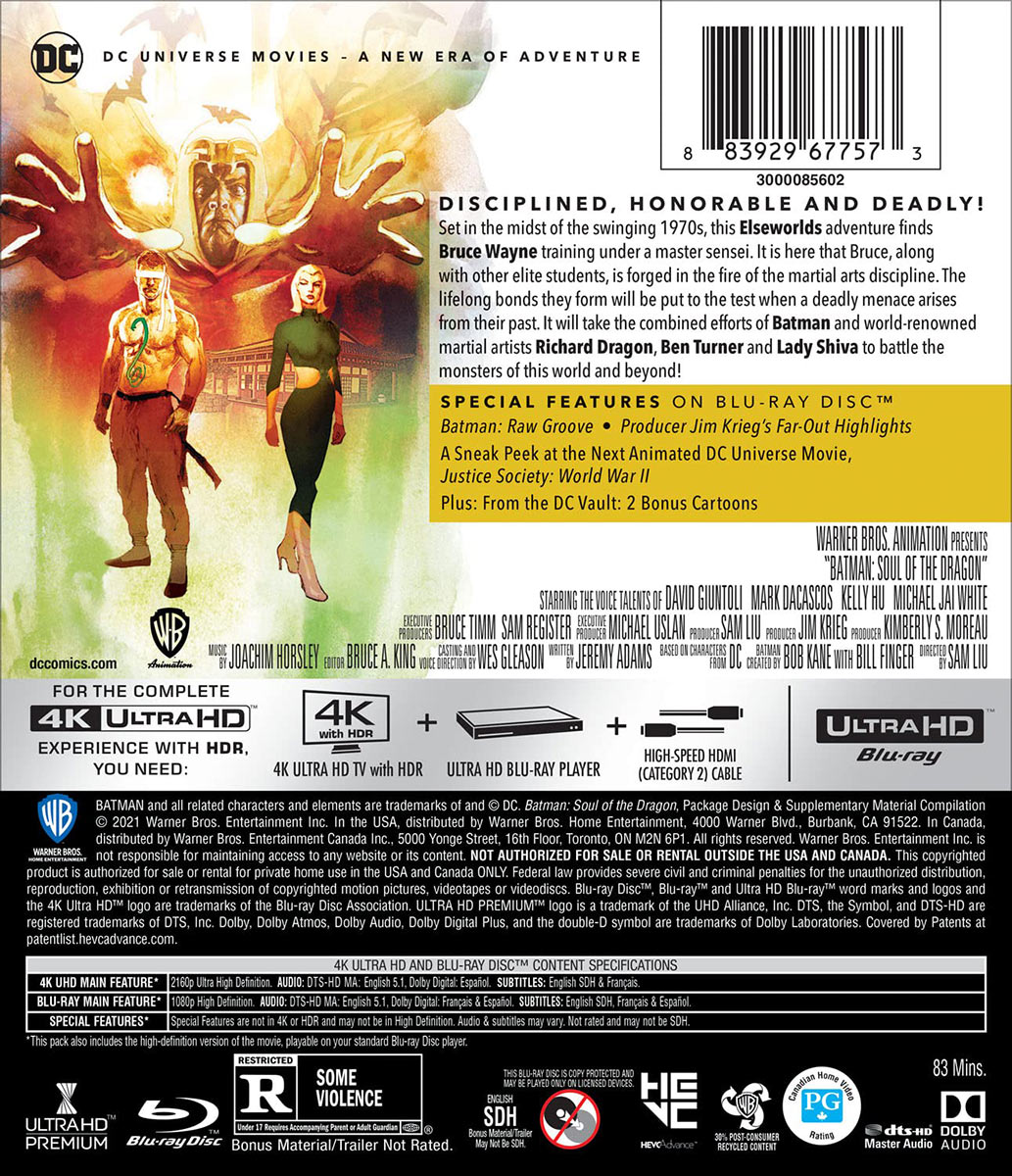 Batman: Soul of the Dragon 4K Ultra HD + Blu-ray, DCU DC Universe Movie - Image 2