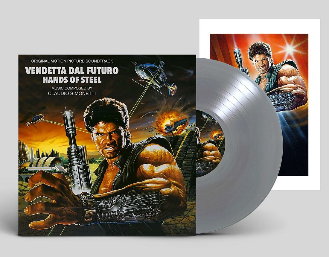 Hands of Steel Vendetta Dal Futuro Soundtrack Music by Claudio Simonetti Vinyl + Poster