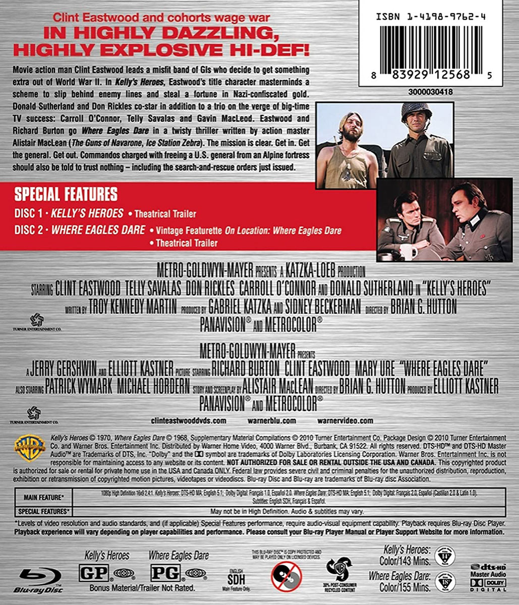 Kelly's Heroes / Where Eagles Dare Double Feature Action Movie Blu-ray - Image 2