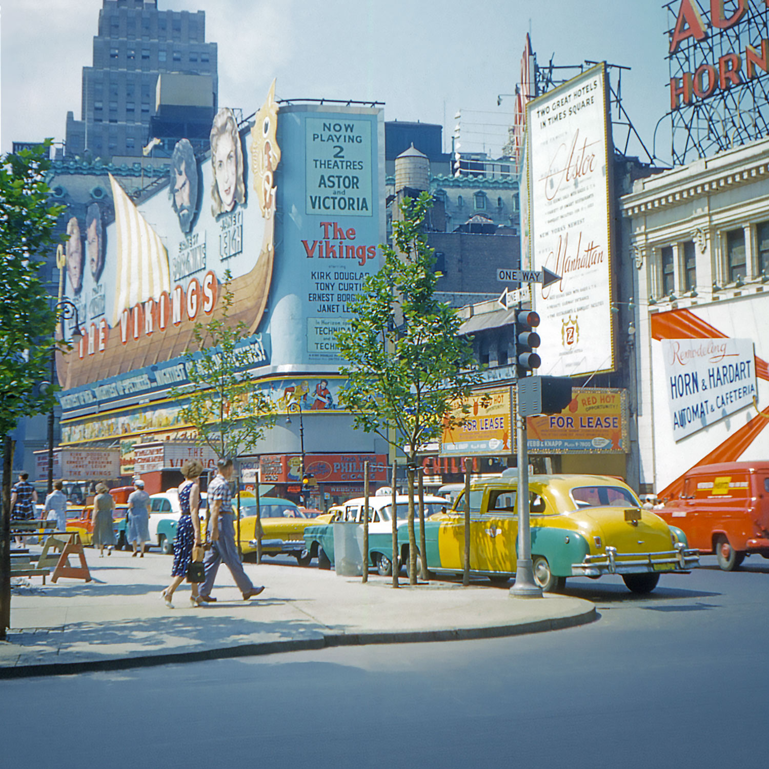 Astor and Victoria Theaters in 1958 Times Square Screening The Vikings Photo