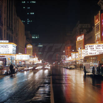 New York City 42nd Street Theater District 1960 Film Noir Style Photo